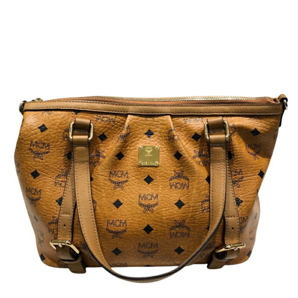 MCM Canvas Tote Bag Brown